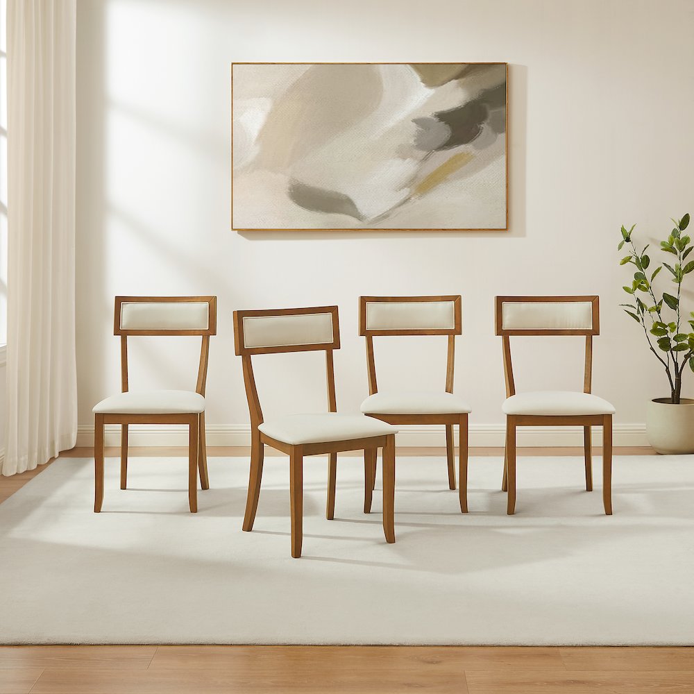 Alessia 4-Piece Dining Chair Set In Brown