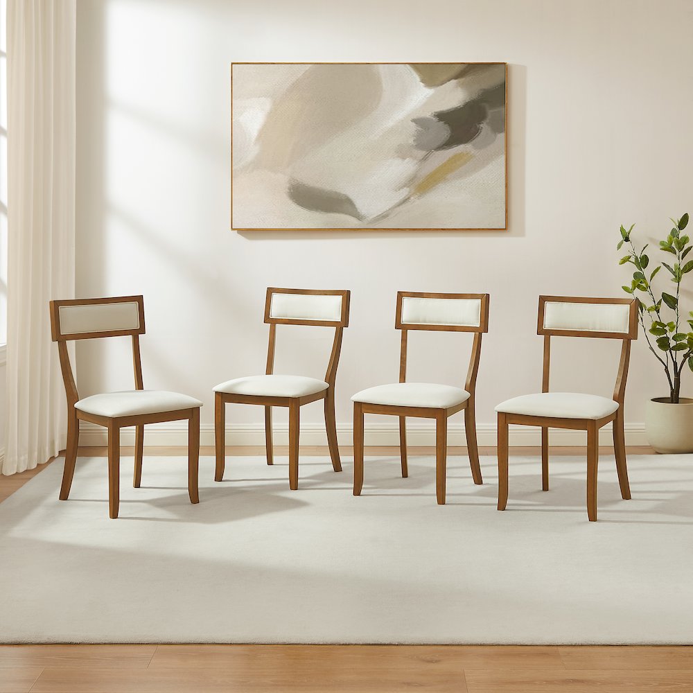 Alessia 4-Piece Dining Chair Set In Brown
