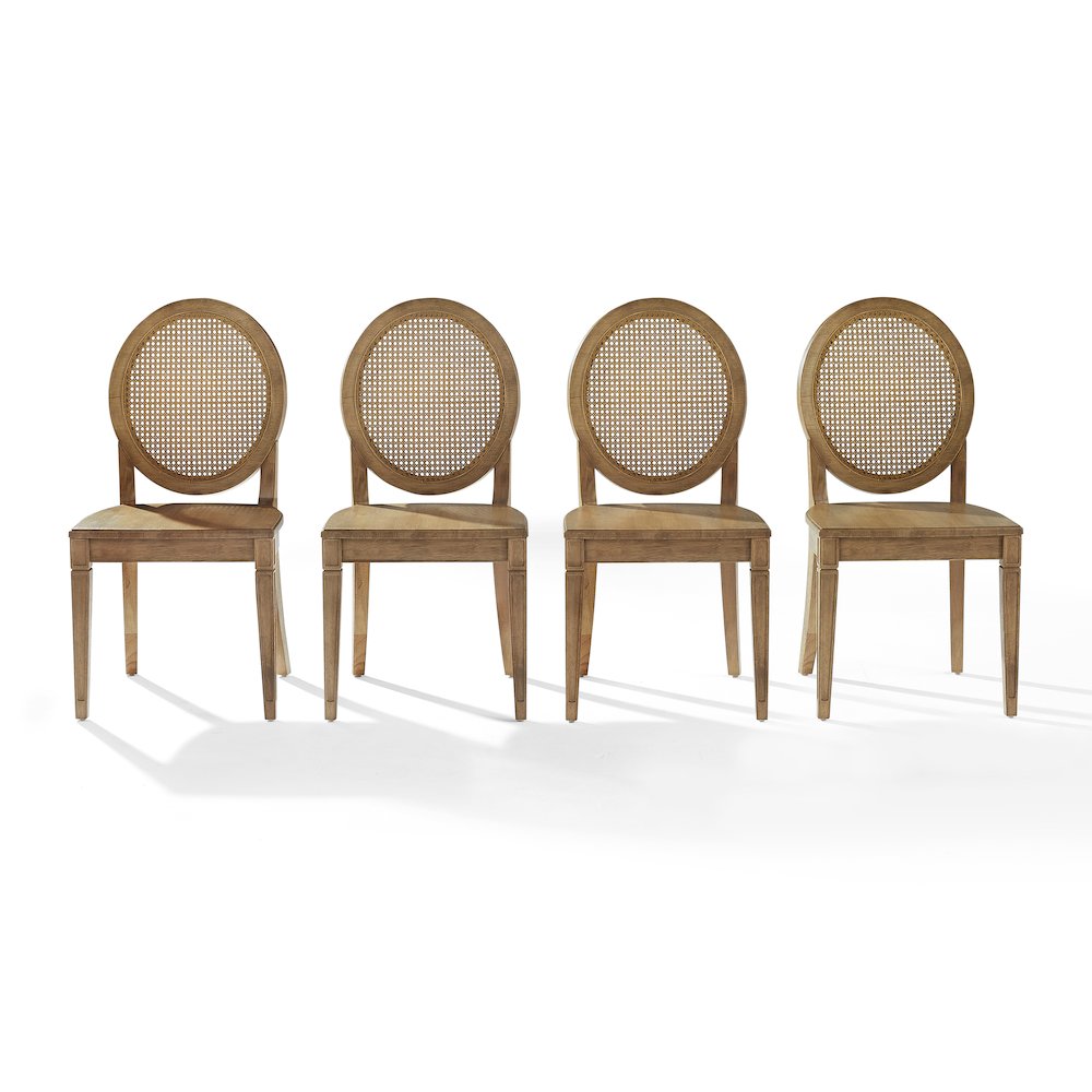 Katia 4-Piece Cane-Back Dining Chair Set In Driftwood