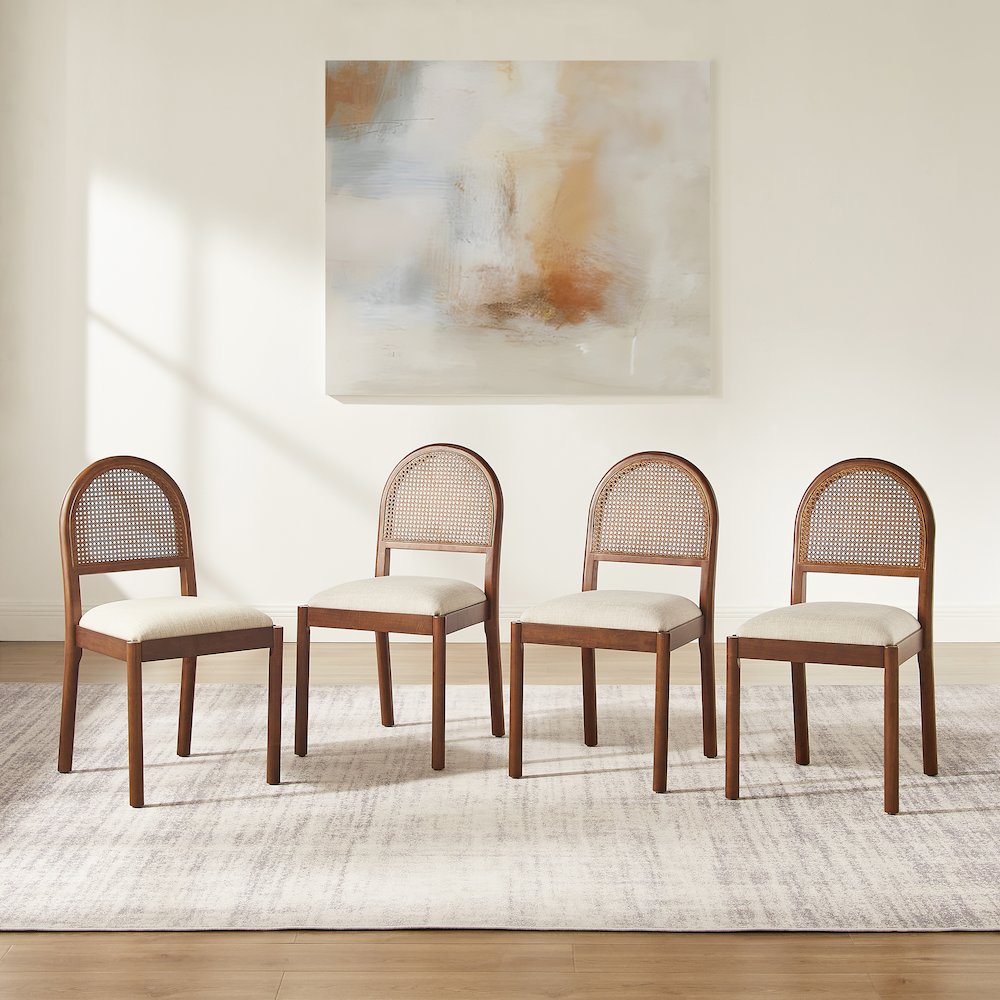 Kennedy 4-Piece Dining Chair Set In Walnut