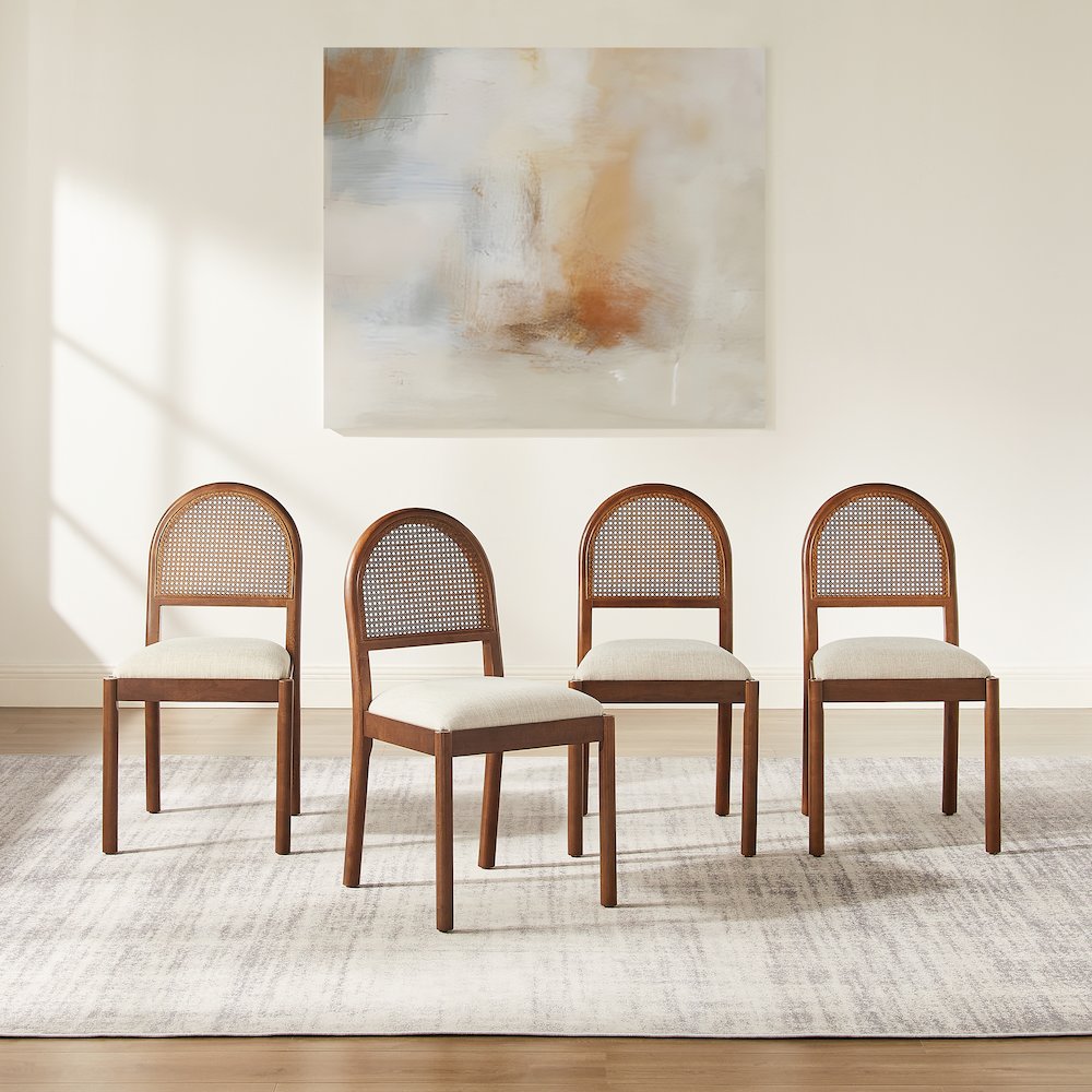 Kennedy 4-Piece Dining Chair Set In Walnut