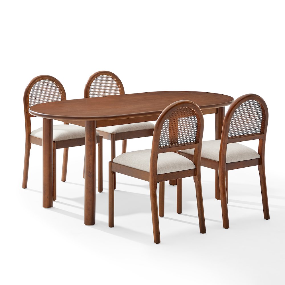 Kennedy 5-Piece Dining Table Set For 4 In Walnut