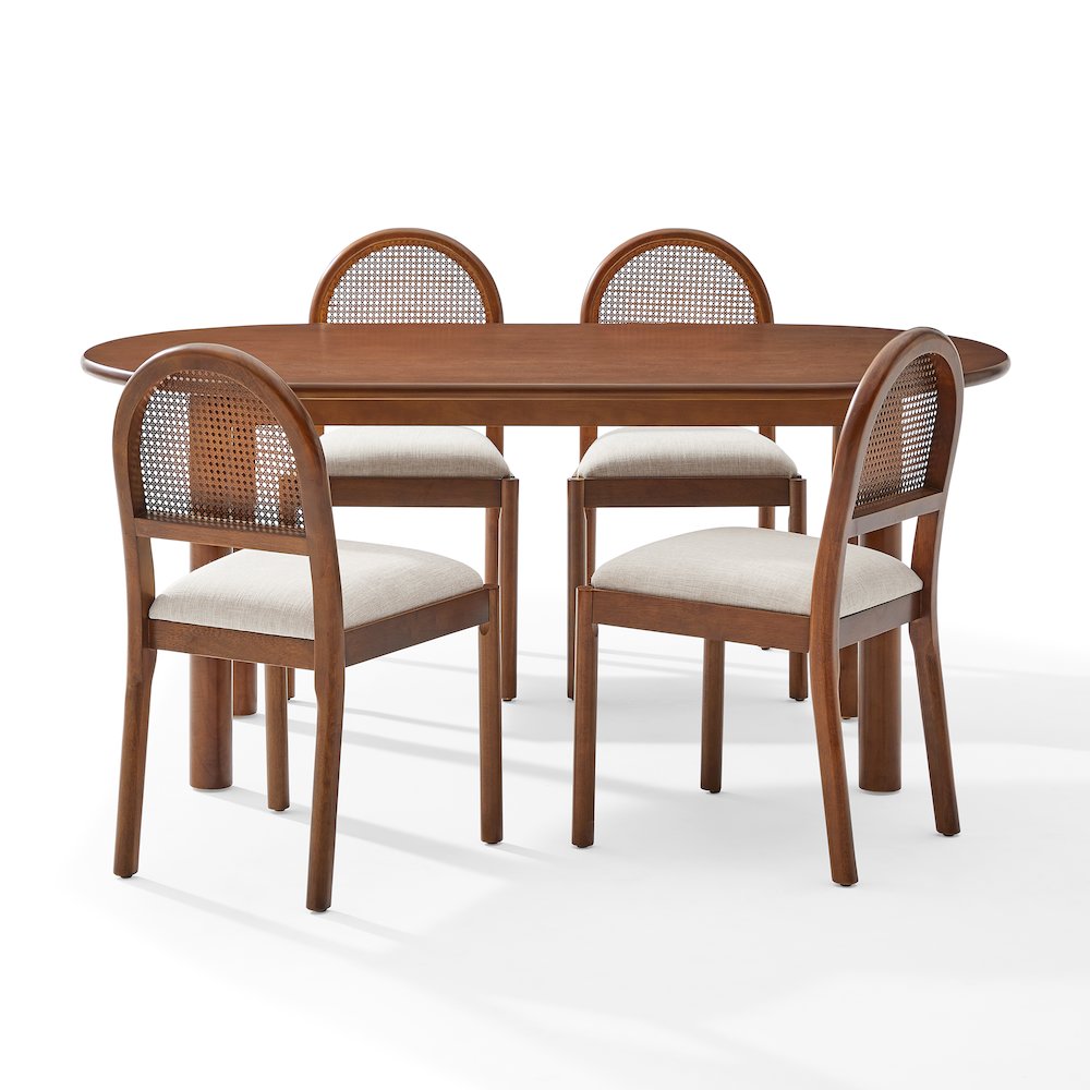 Kennedy 5-Piece Dining Table Set For 4 In Walnut
