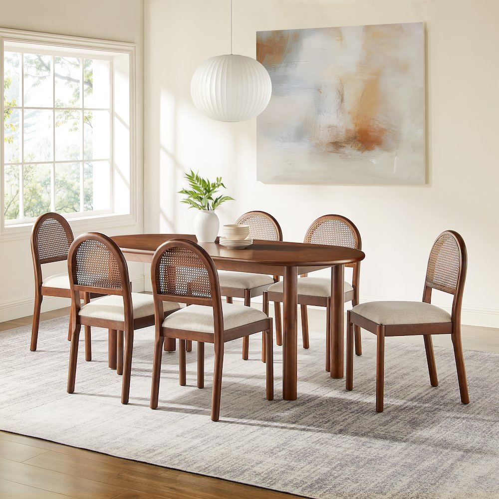 Kennedy 7-Piece Dining Table Set For 6 In Walnut