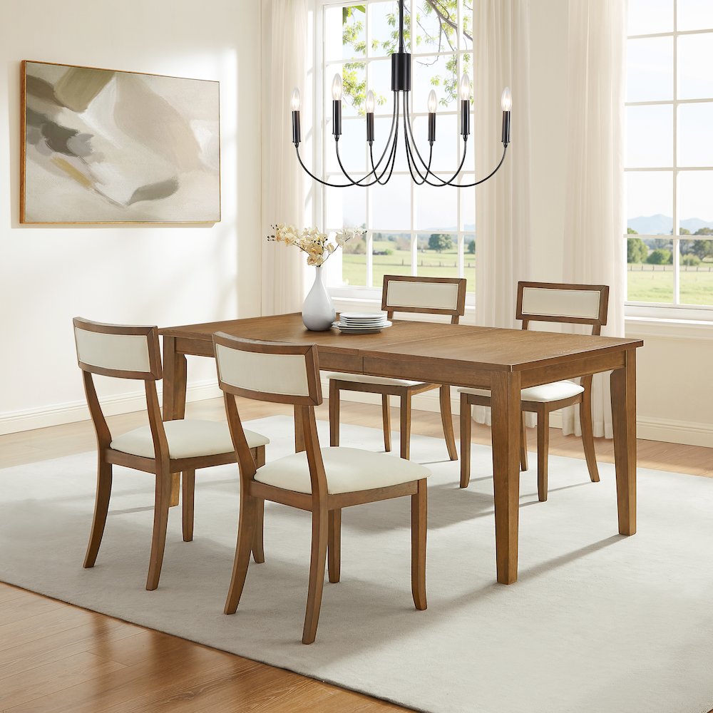 Alessia 5-Piece Dining Table Set For 4 In Brown