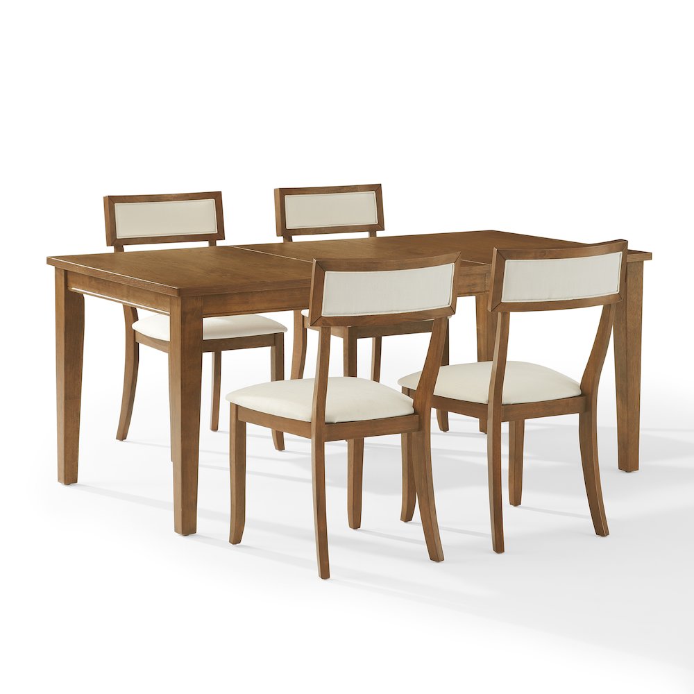 Alessia 5-Piece Dining Table Set For 4 In Brown