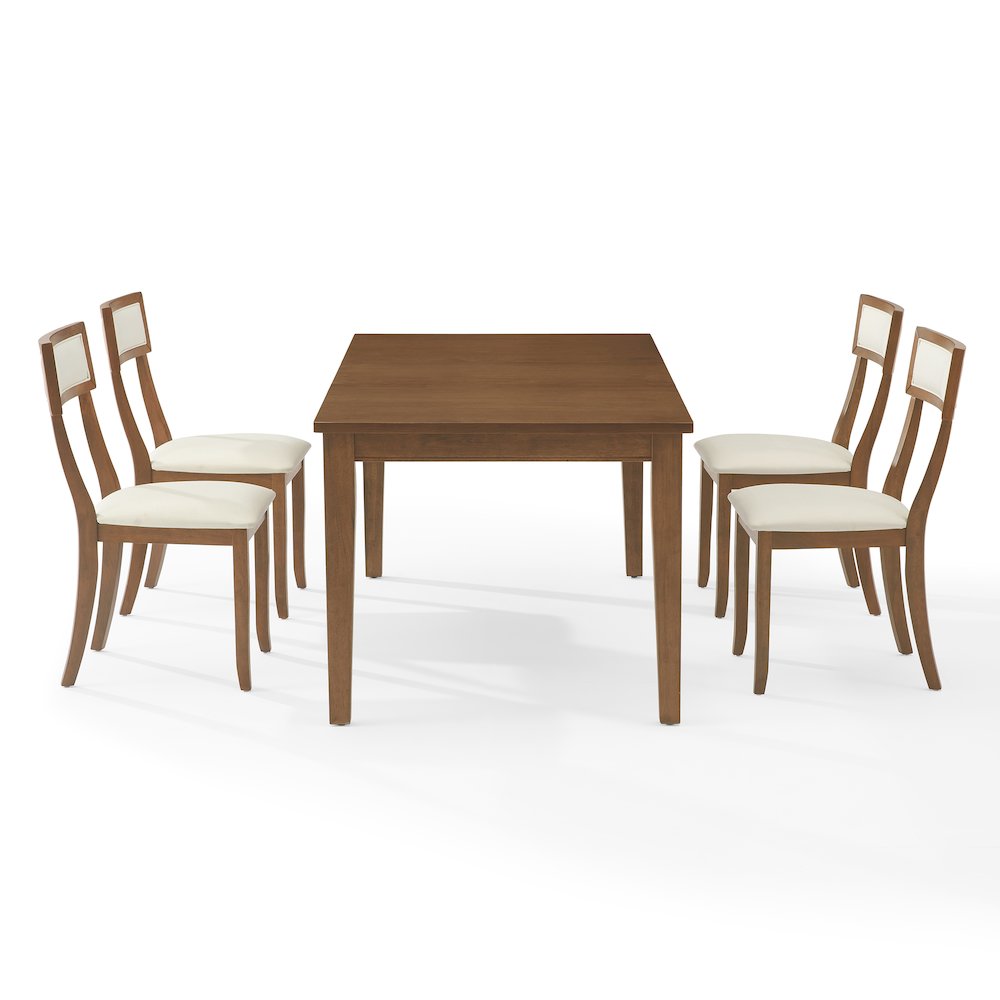 Alessia 5-Piece Dining Table Set For 4 In Brown