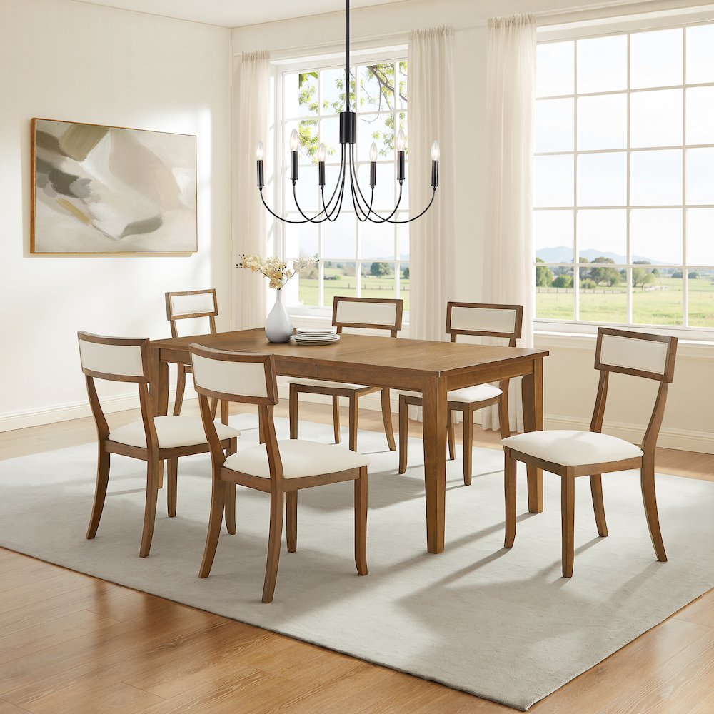 Alessia 7-Piece Dining Table Set For 6 In Brown