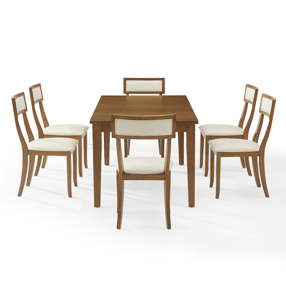 Alessia 7-Piece Dining Table Set For 6 In Brown