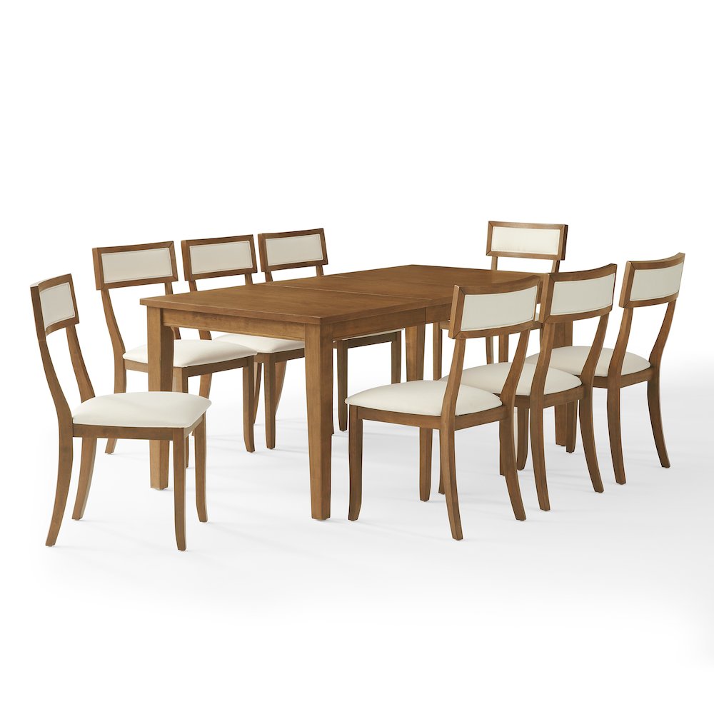 Alessia 9-Piece Dining Table Set For 8 In Brown