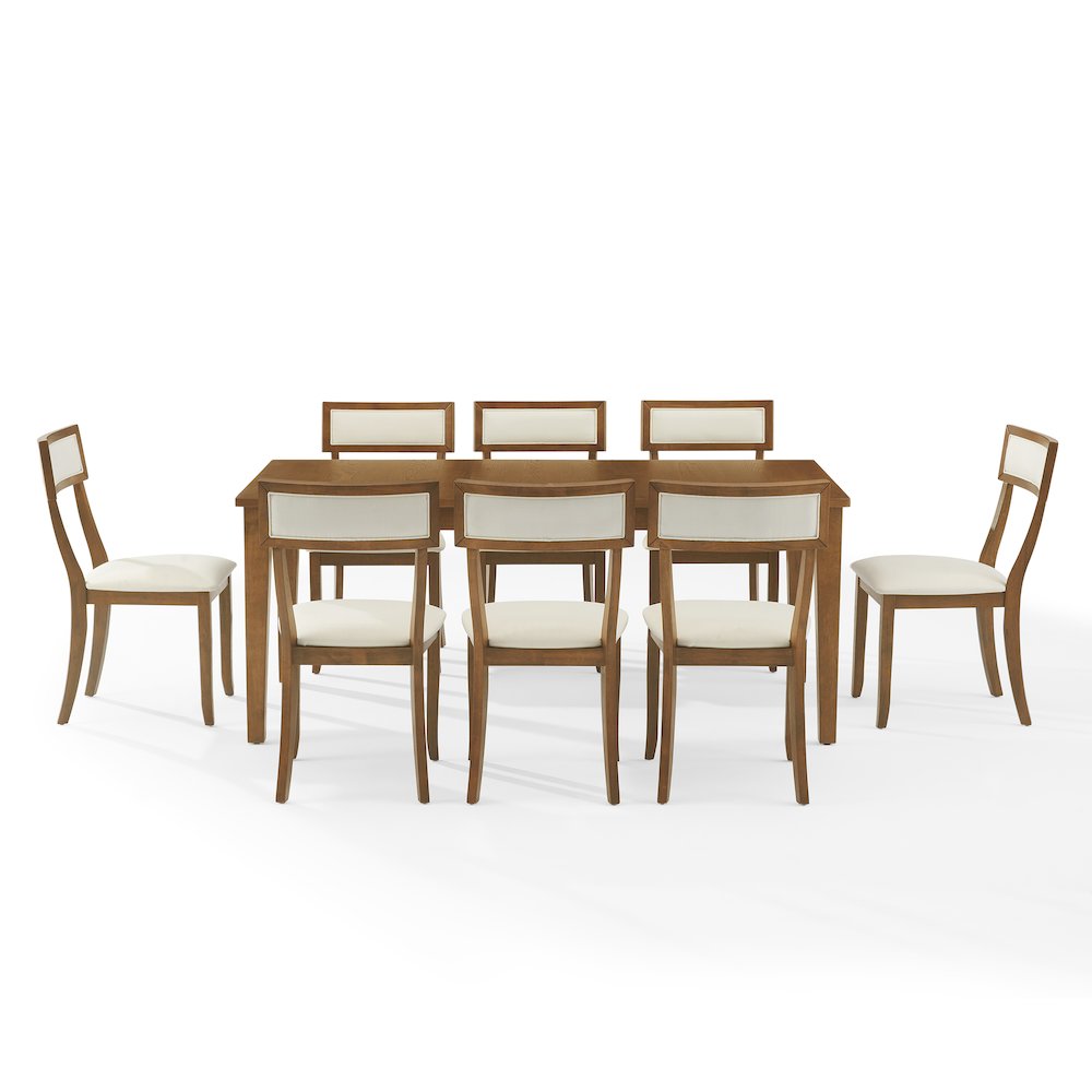 Alessia 9-Piece Dining Table Set For 8 In Brown