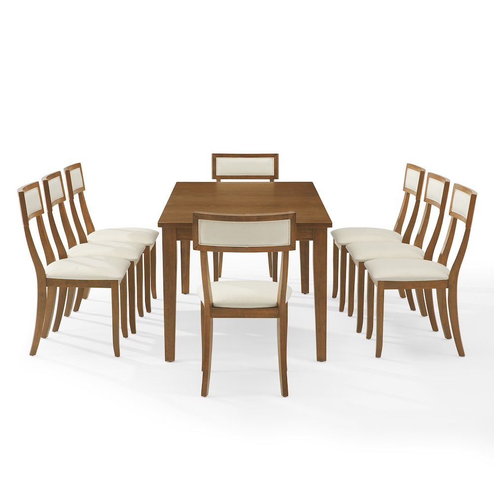 Alessia 9-Piece Dining Table Set For 8 In Brown