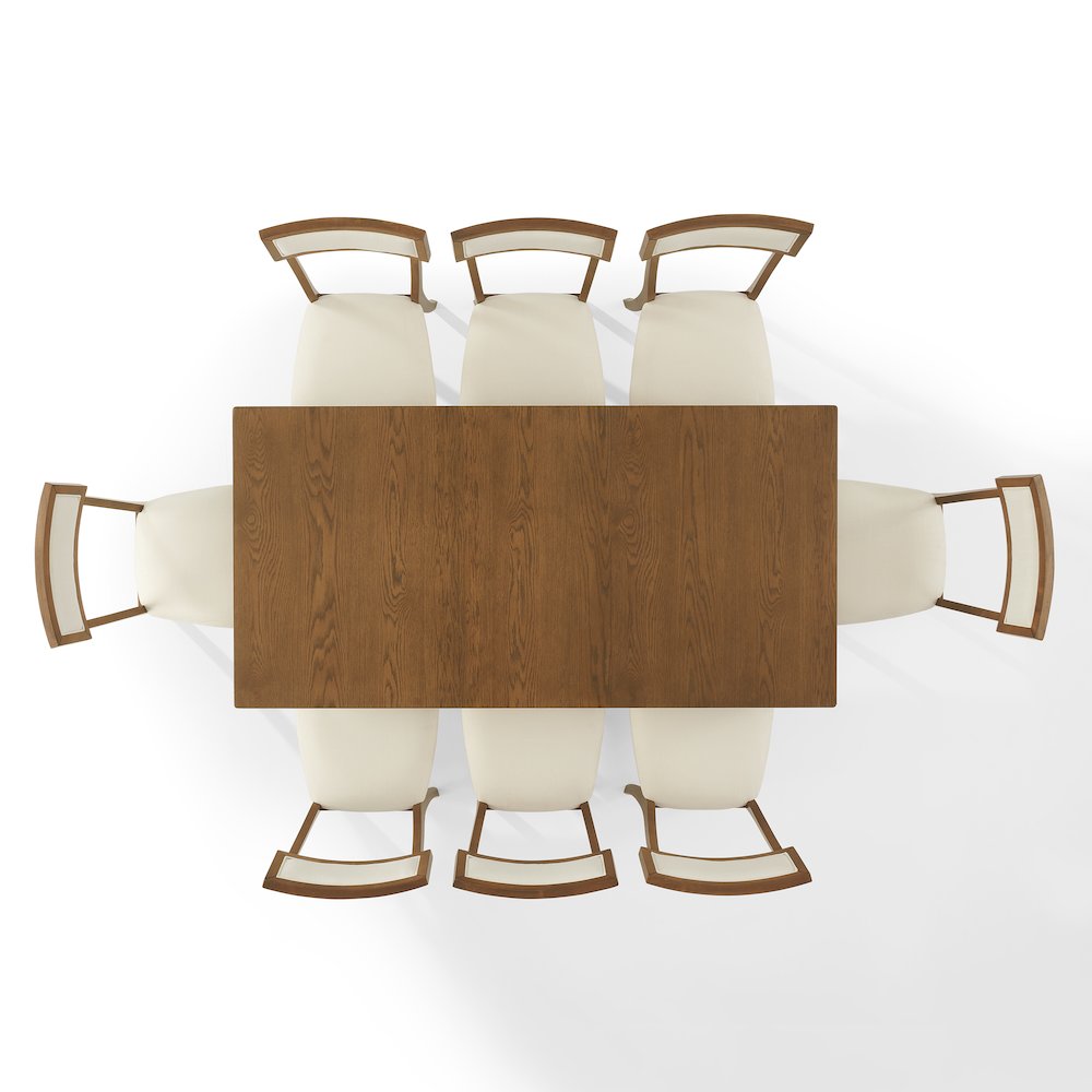 Alessia 9-Piece Dining Table Set For 8 In Brown