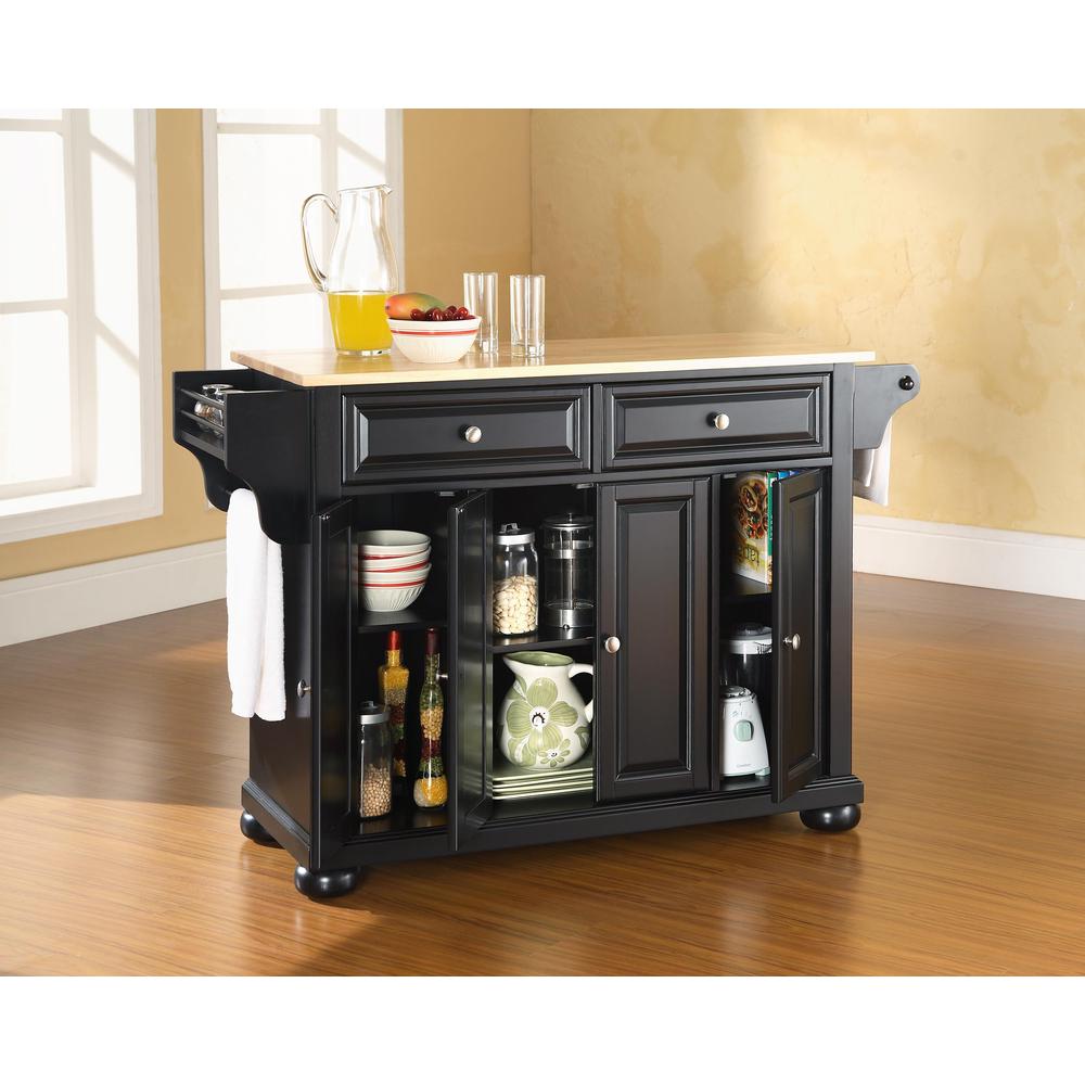 Alexandria Wood Top Full Size Kitchen Island/Cart