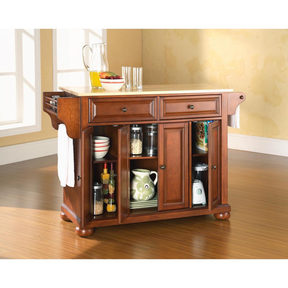 Alexandria Wood Top Full Size Kitchen Island/Cart