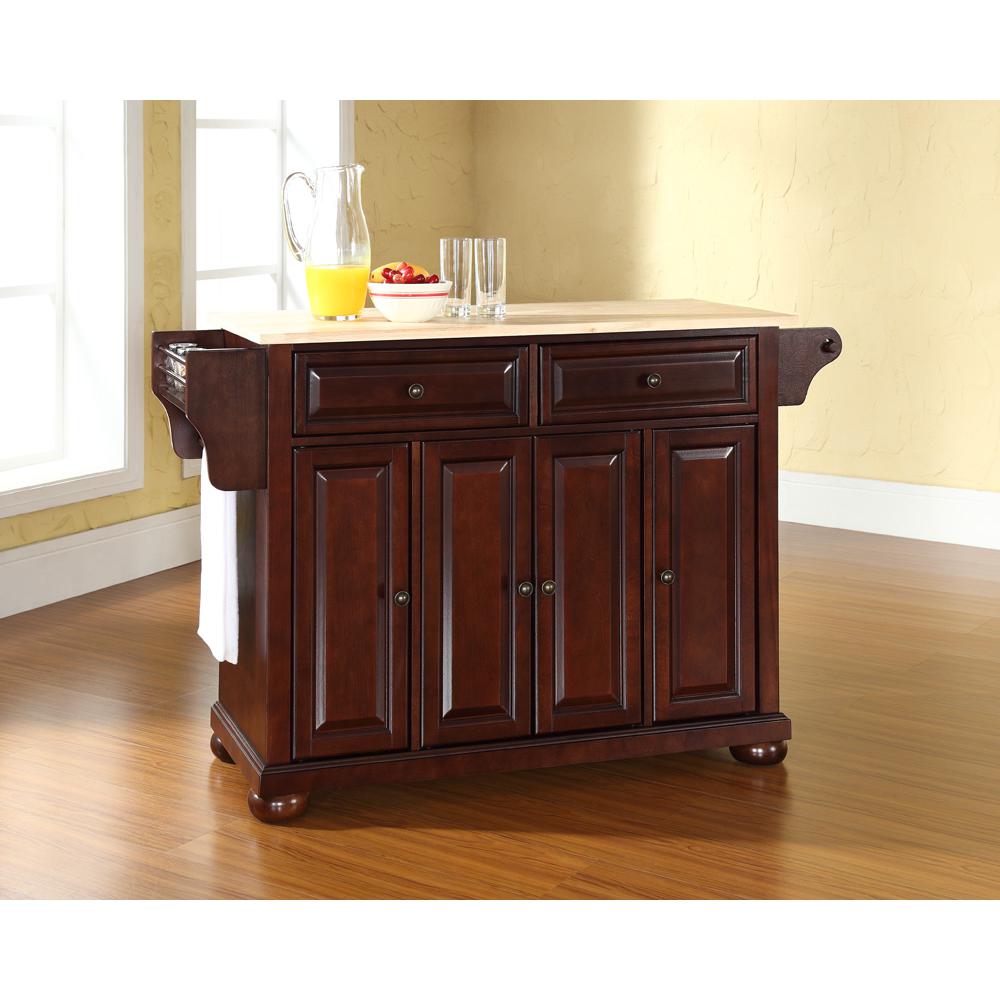 Alexandria Wood Top Full Size Kitchen Island/Cart