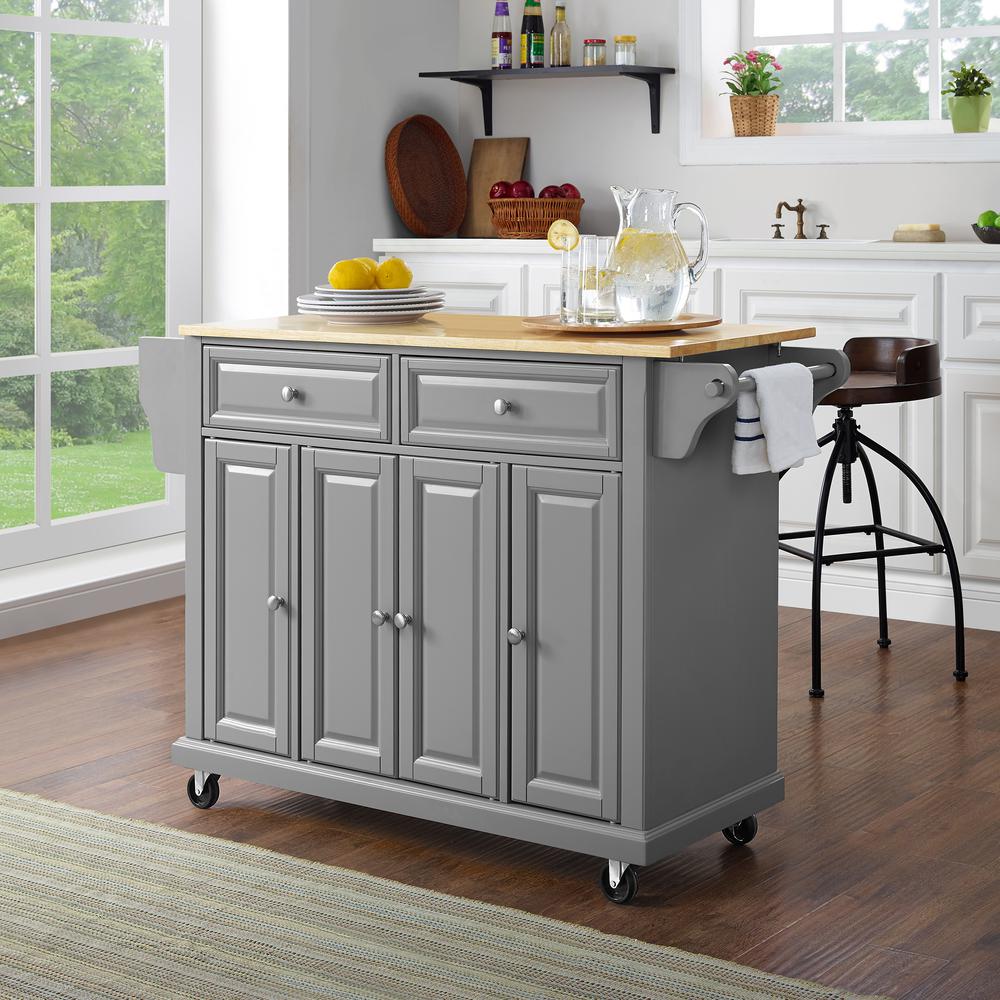 Full Size Wood Top Kitchen Cart