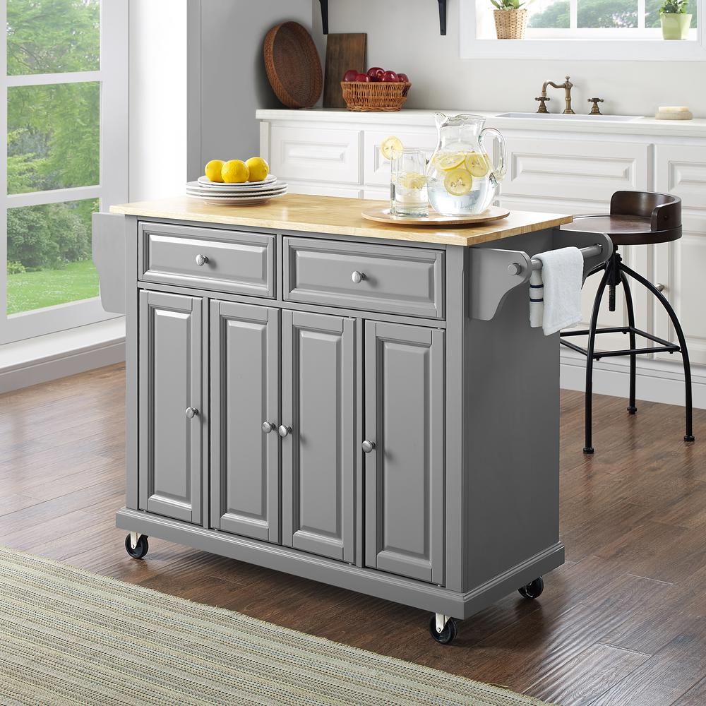 Full Size Wood Top Kitchen Cart