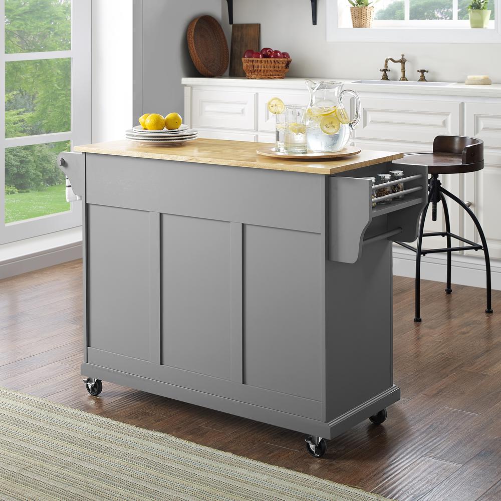 Full Size Wood Top Kitchen Cart