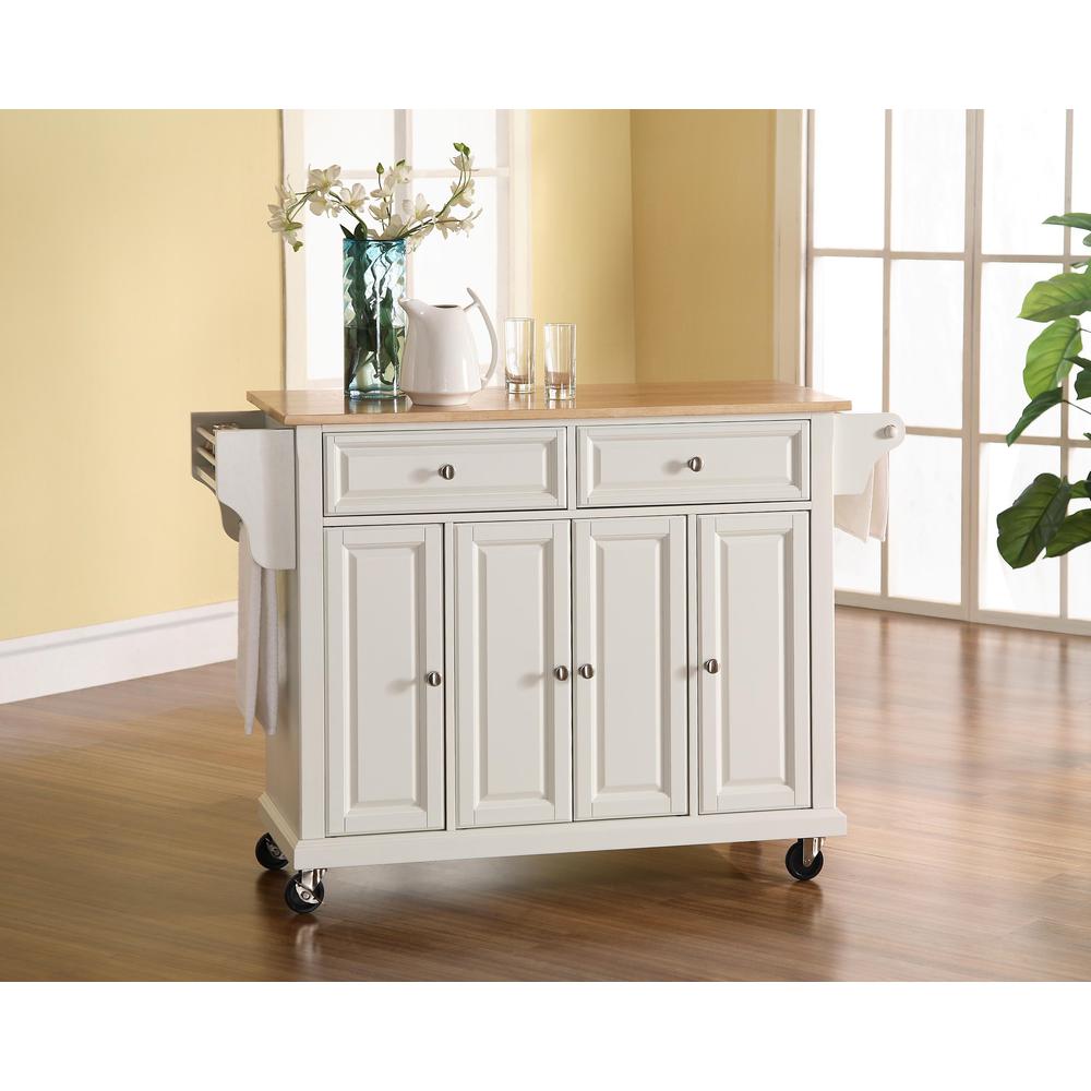 Full Size Wood Top Kitchen Cart