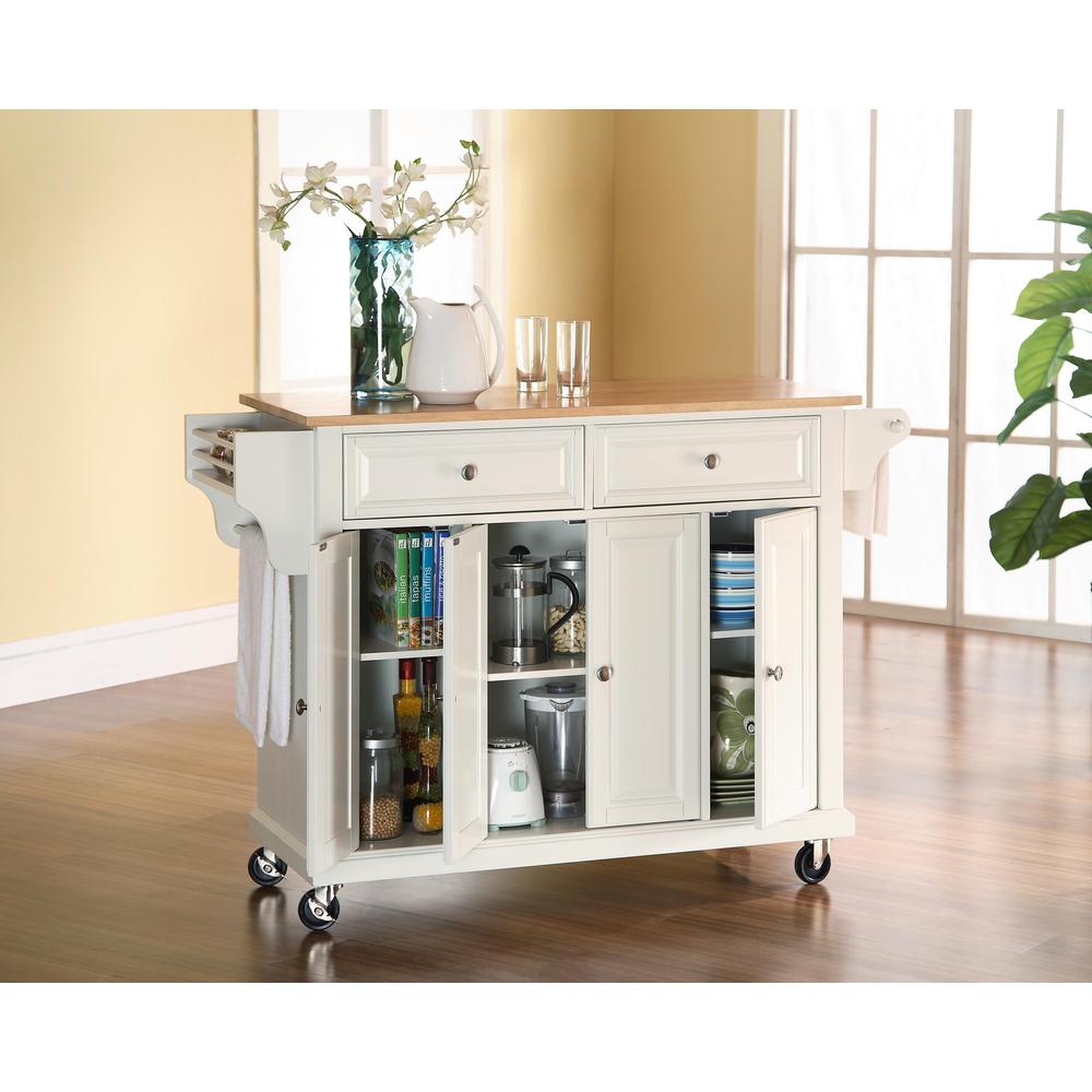 Full Size Wood Top Kitchen Cart