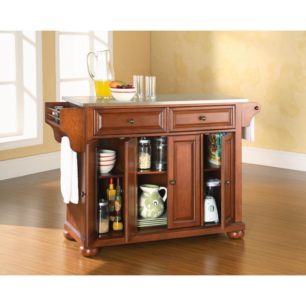 Alexandria Stainless Steel Top Full Size Kitchen Island/Cart