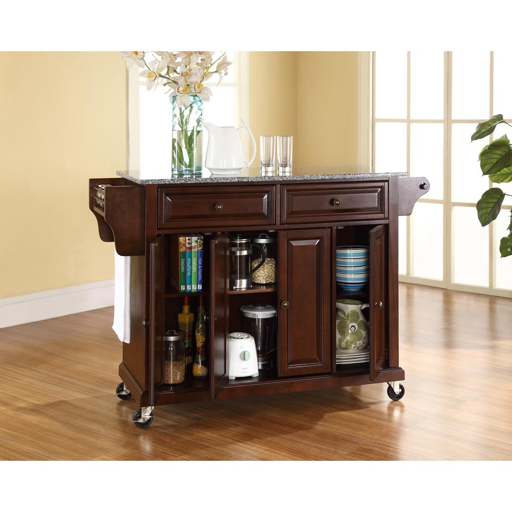 Full Size Granite Top Kitchen Cart