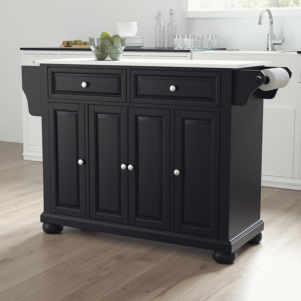 Alexandria Stone Top Full Size Kitchen Island/Cart