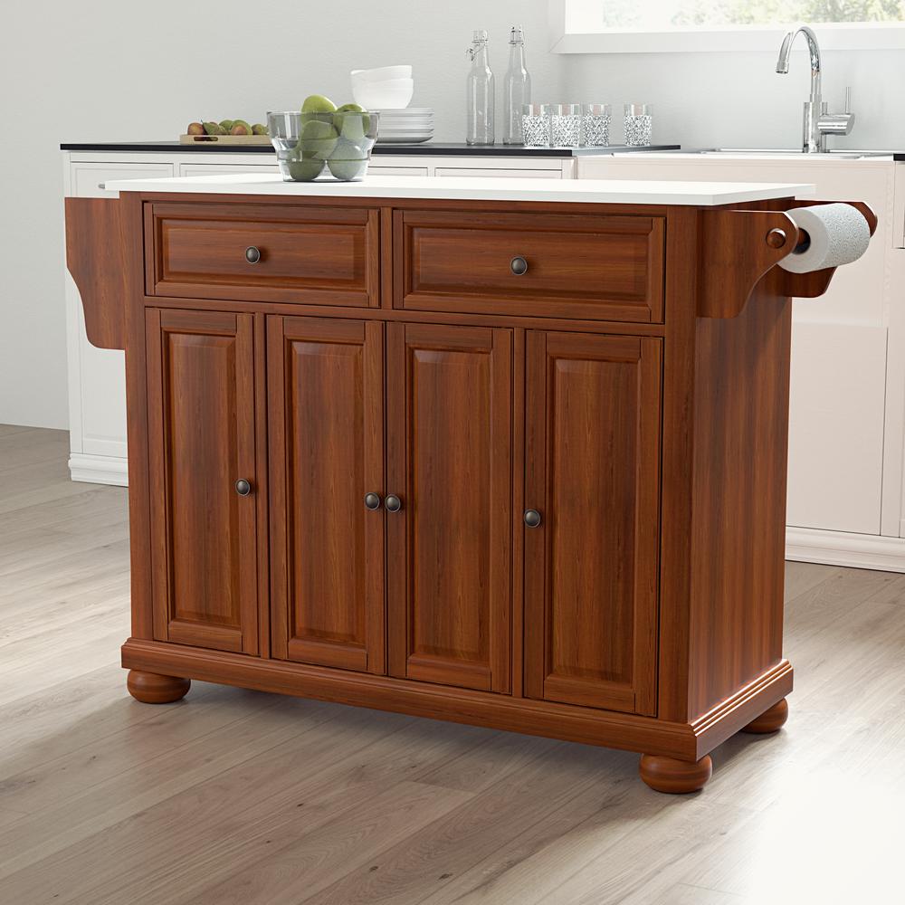 Alexandria Stone Top Full Size Kitchen Island/Cart