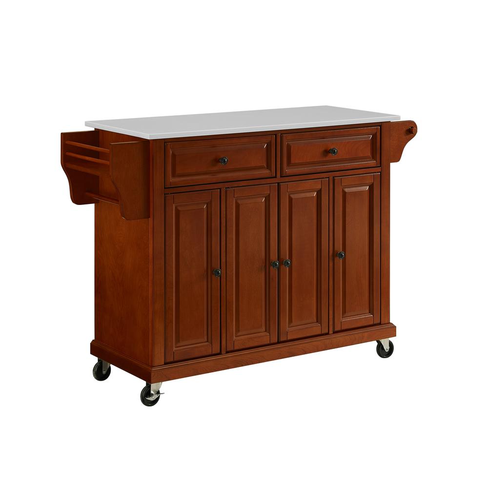 Full Size Stone Top Kitchen Cart