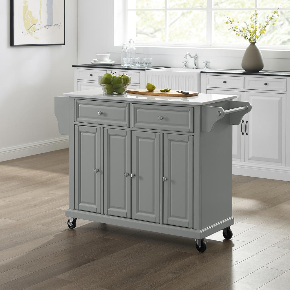 Full Size Stone Top Kitchen Cart