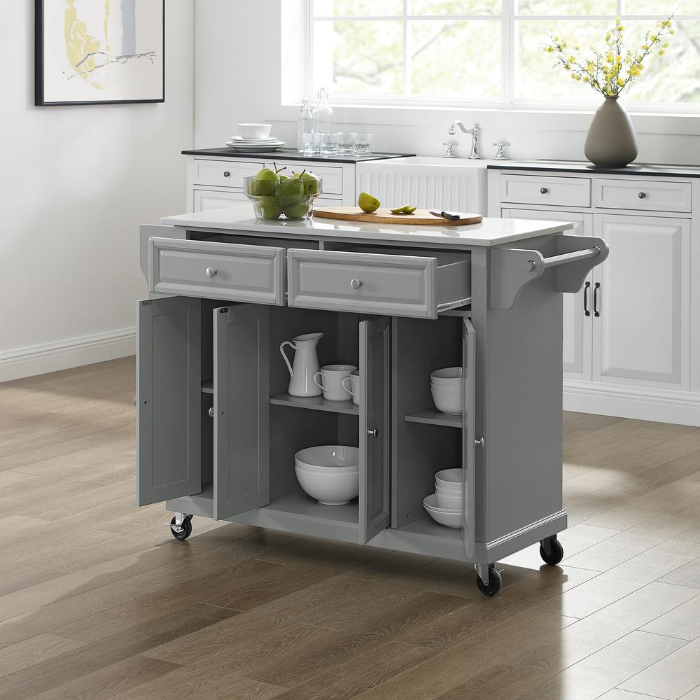 Full Size Stone Top Kitchen Cart