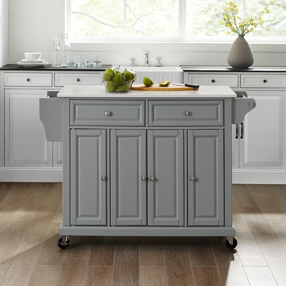 Full Size Stone Top Kitchen Cart