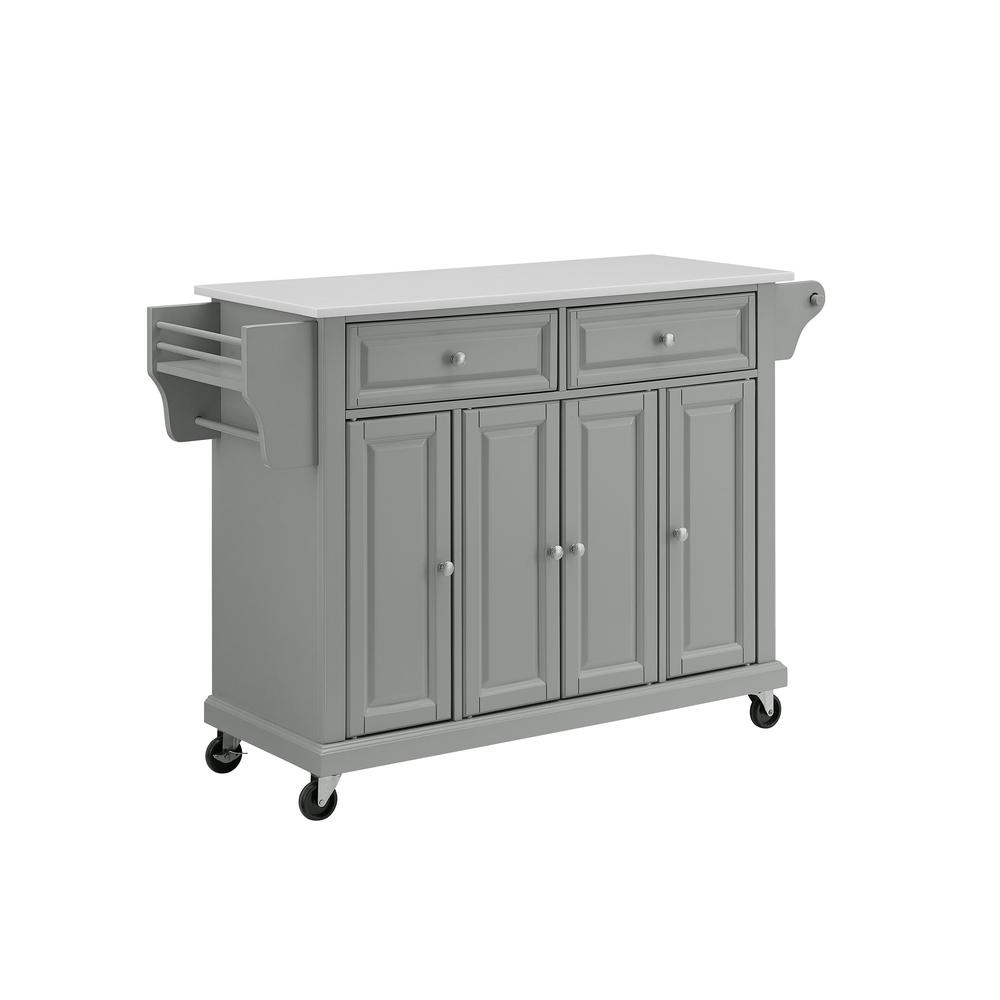 Full Size Stone Top Kitchen Cart