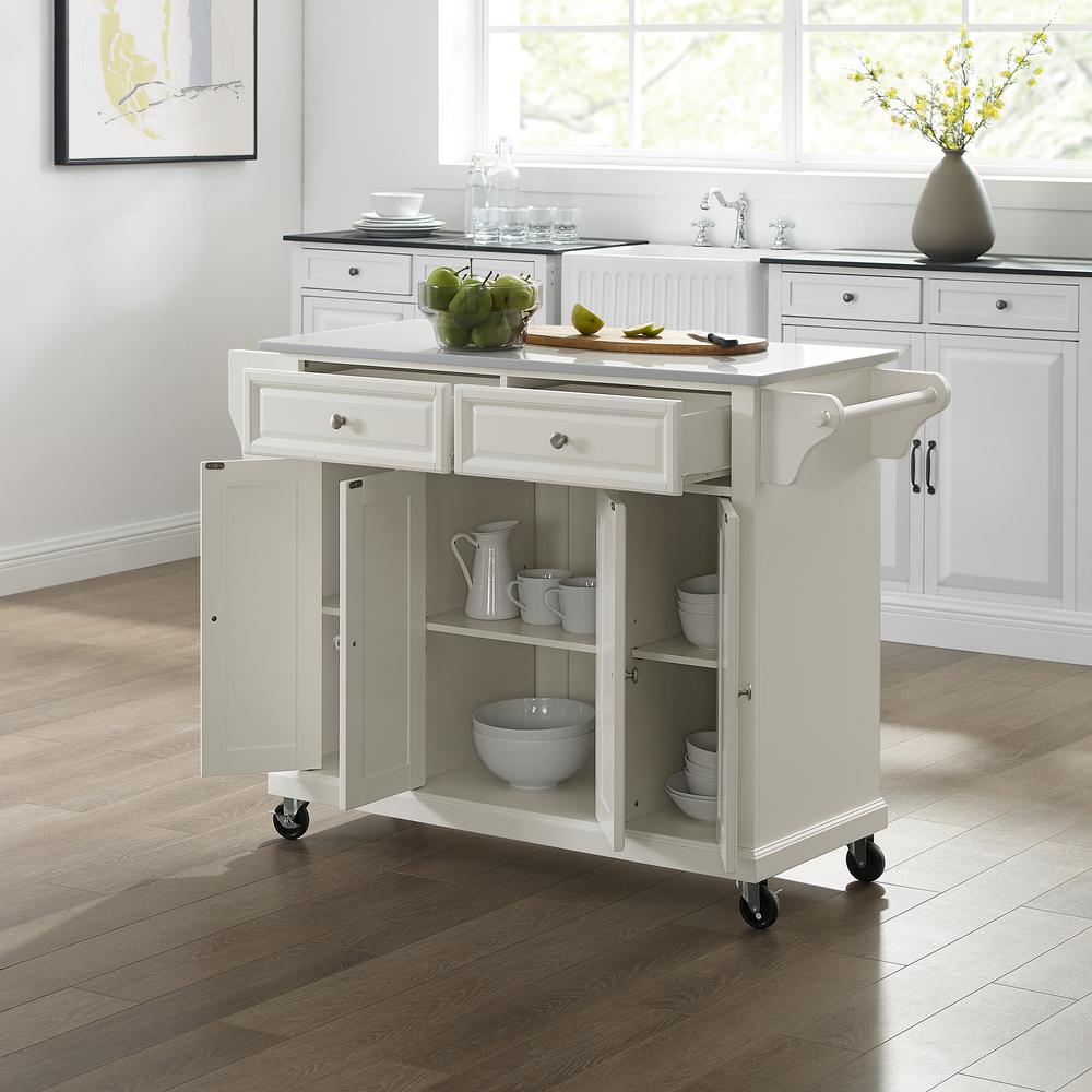 Full Size Stone Top Kitchen Cart