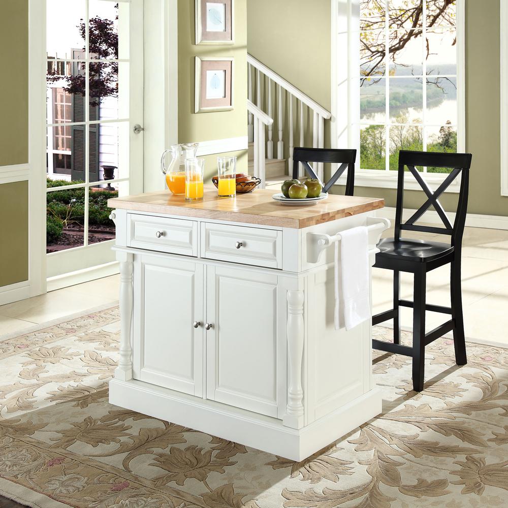 Oxford Kitchen Island W/X-Back Stools