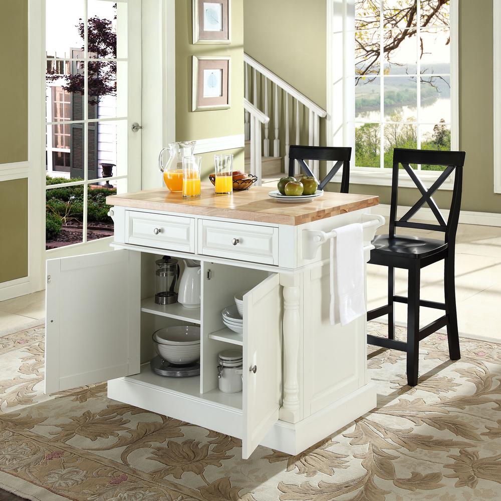 Oxford Kitchen Island W/X-Back Stools