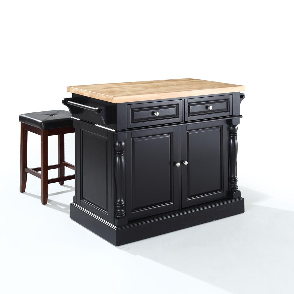 Oxford Kitchen Island W/Square Seat Stools