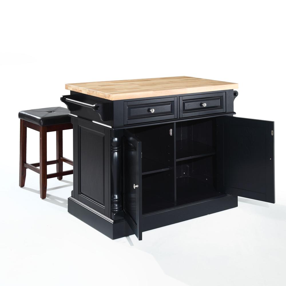Oxford Kitchen Island W/Square Seat Stools