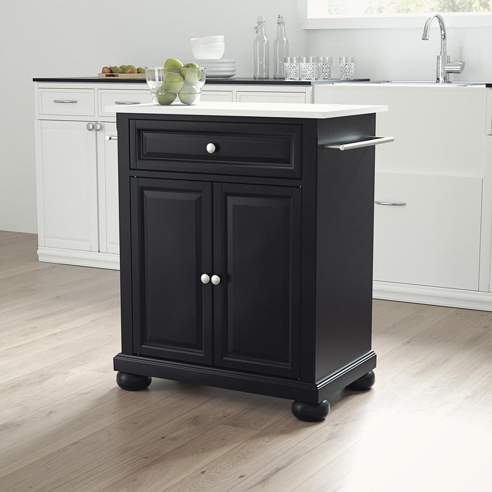 Alexandria Stone Top Portable Kitchen Island/Cart