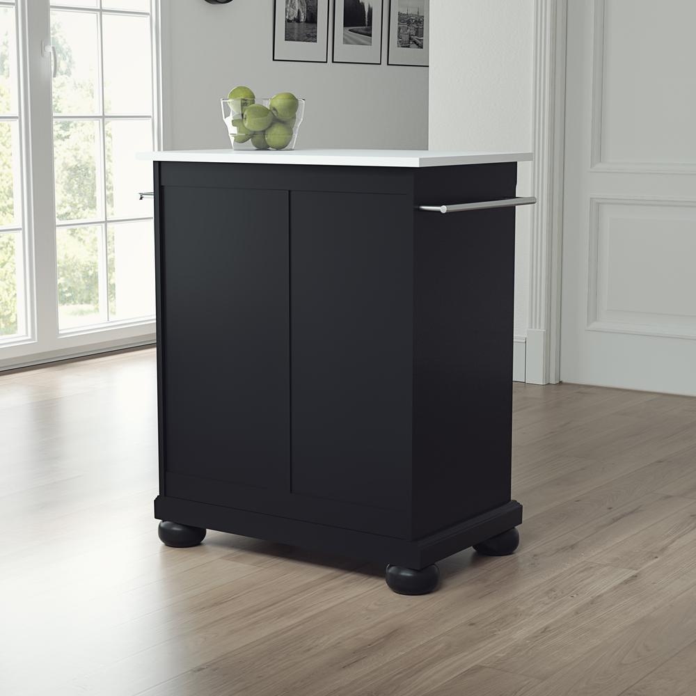 Alexandria Stone Top Portable Kitchen Island/Cart
