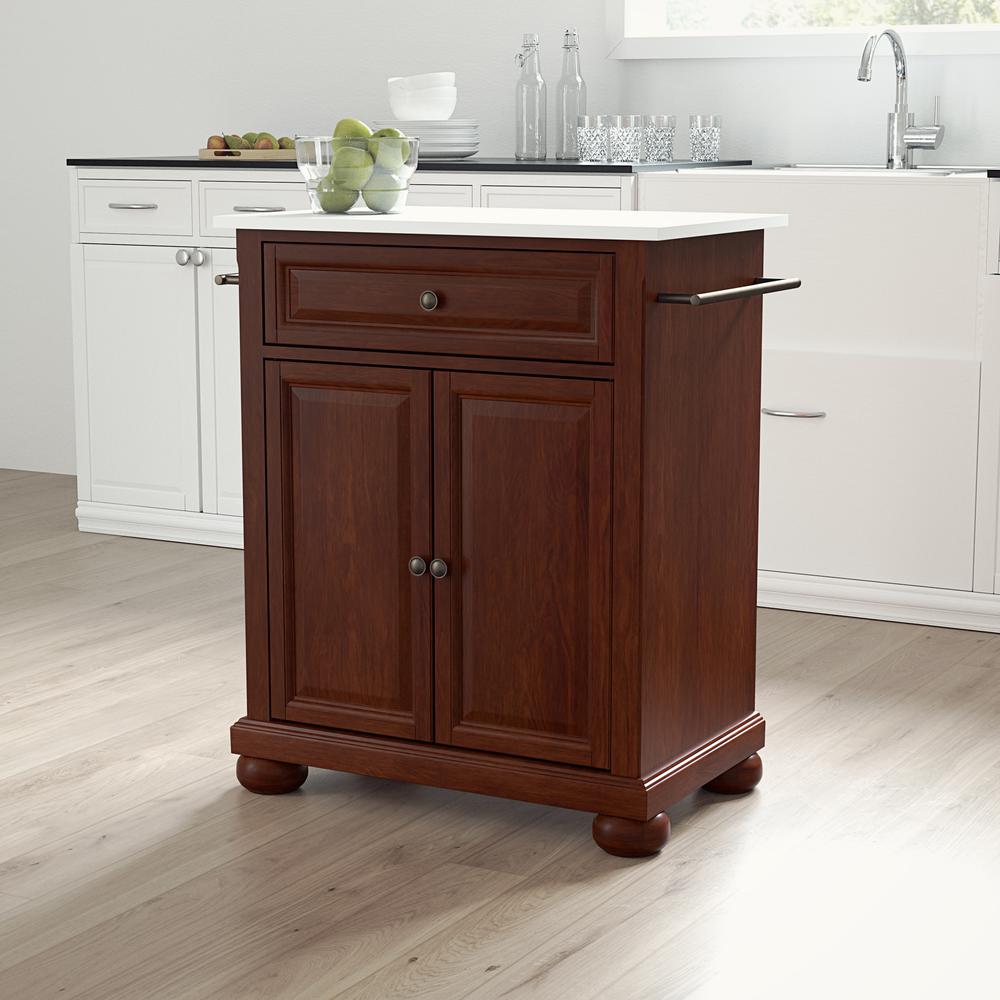 Alexandria Stone Top Portable Kitchen Island/Cart