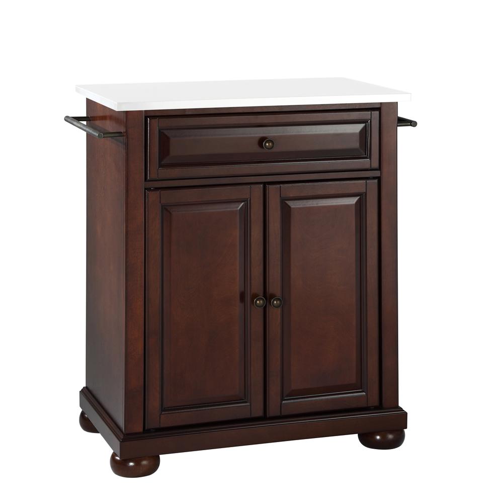 Alexandria Stone Top Portable Kitchen Island/Cart