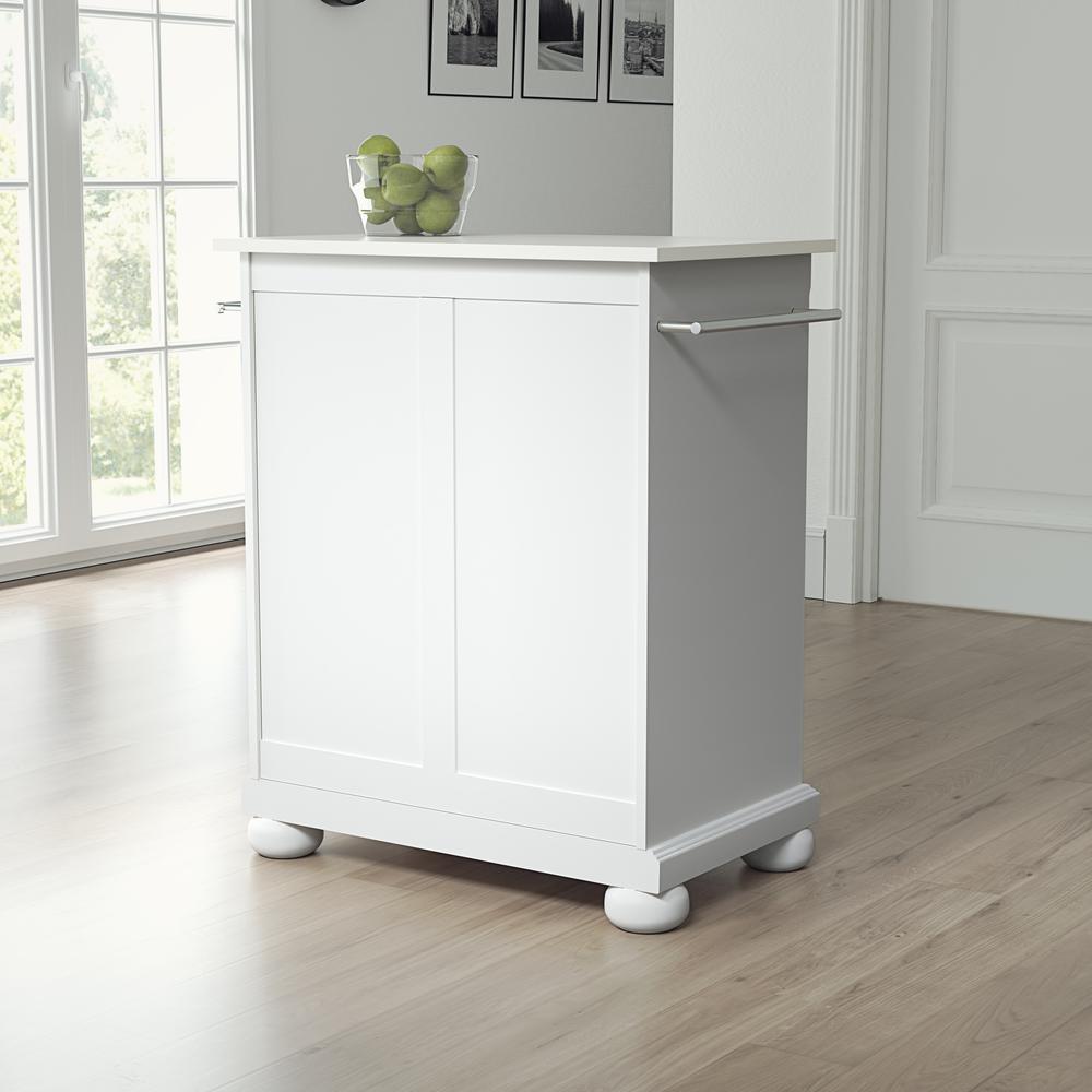 Alexandria Stone Top Portable Kitchen Island/Cart