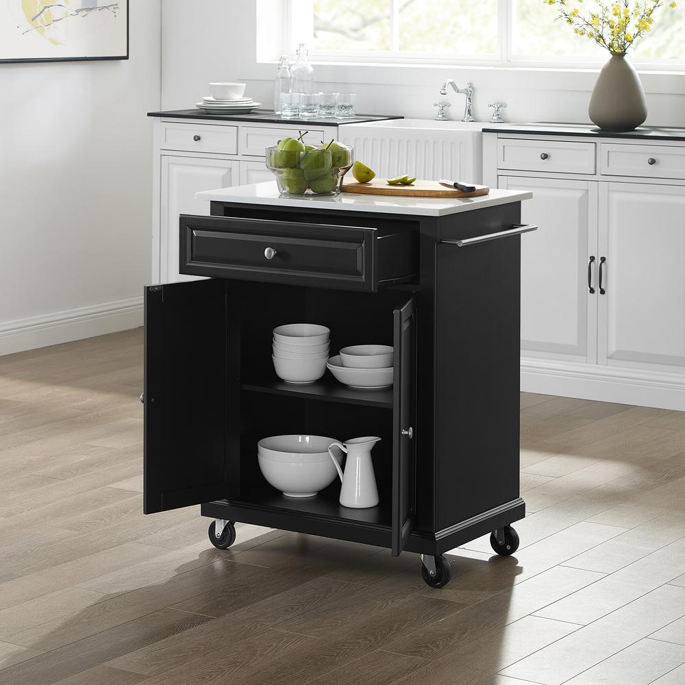 Compact Stone Top Kitchen Cart