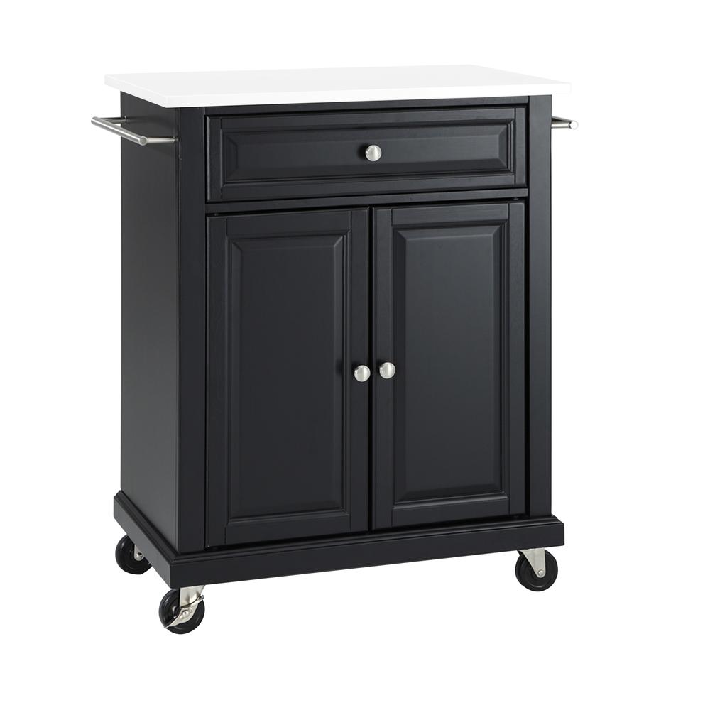 Compact Stone Top Kitchen Cart
