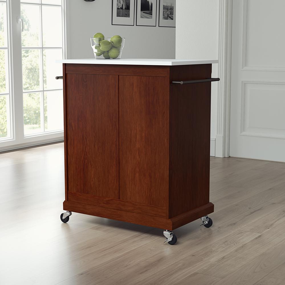 Compact Stone Top Kitchen Cart