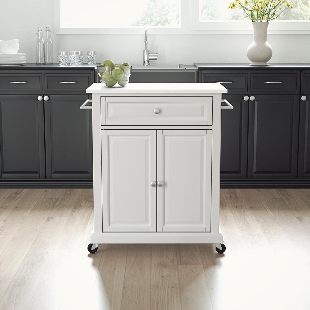 Compact Stone Top Kitchen Cart