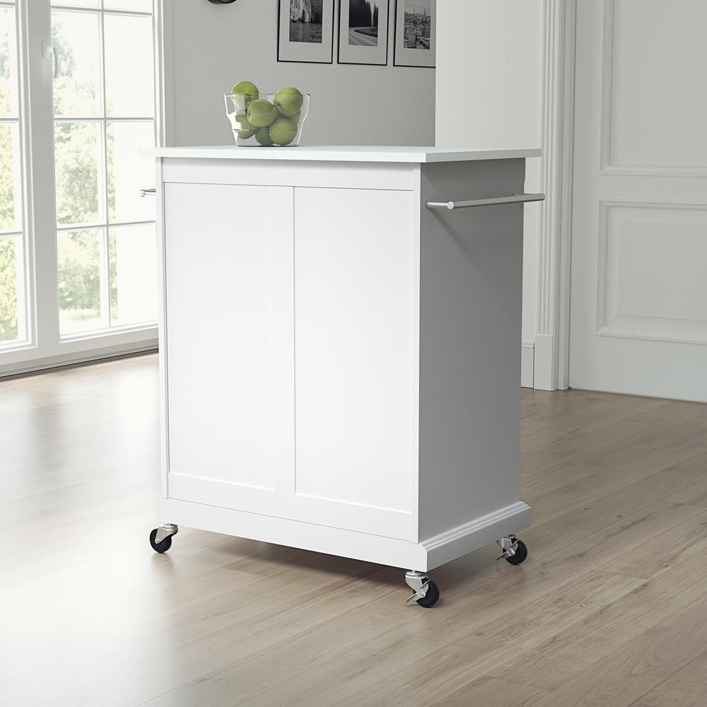 Compact Stone Top Kitchen Cart