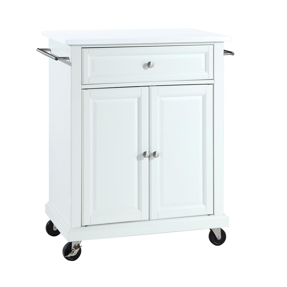 Compact Stone Top Kitchen Cart